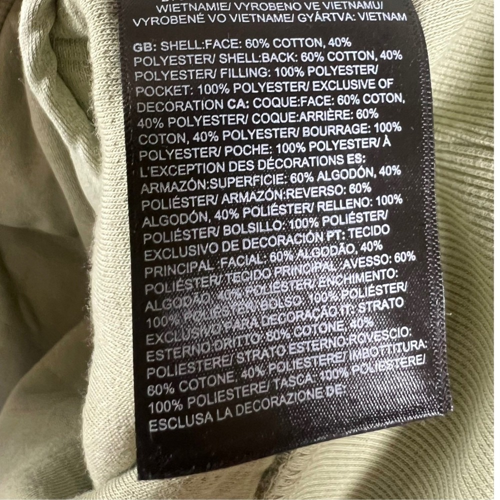 The North Face Womens Tea Green Quilted Logo Full Zip Hoodie NF0A7QIN 2X NEW - Picture 6 of 10